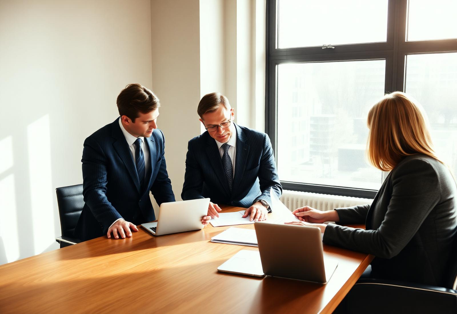 Equipo de asesores SETKA trabajando con directivos de una empresa